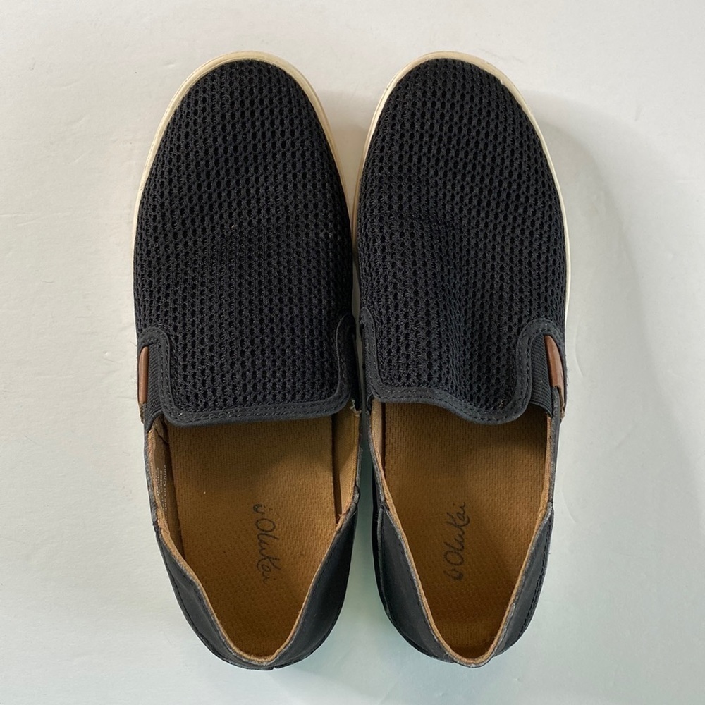 Olukai Pehuea slip on black shoes Sz 7 - Picture 1 of 5